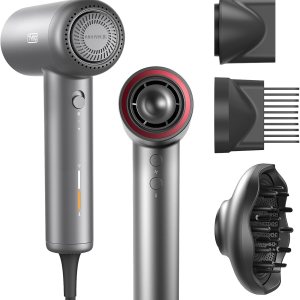 TYMO Hair Dryer with Adjustable Diffuser – High-speed Ionic Blow Dryer, Fast Drying & Zero Damage, Low-noise Hairdryer, 3 Speeds & 4 Temps with Cool-Shot for Professional Styling at Home Salon Travel