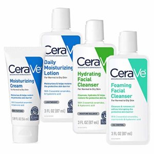 Cera Ve. Travel Size Toiletries Skin Care Set | Cerav Contains Moisturizing Cream, Lotion, Foaming Face Wash, And Hydrating Face
