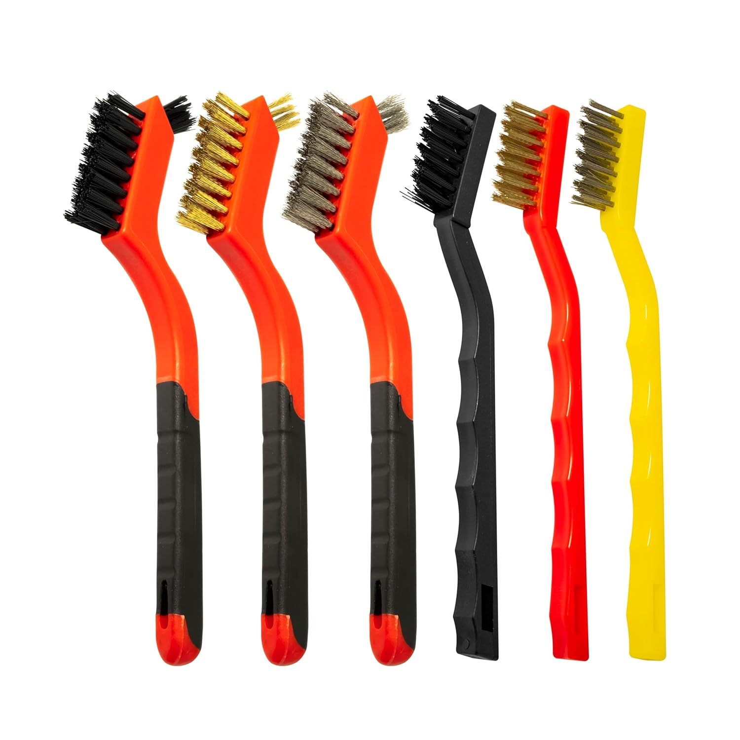 6Pcs Wire Brush Set, Stainless Steel/ Brass/ Nylon Bristle Brushes for Cleaning Rust, Scratch Brush for Cleaning Welding Slag, Paint and Dirt Removal 6Pcs Wire Brush Set, Stainless Steel/ Brass/ Nylon Bristle Brushes for Cleaning Rust, Scratch Brush for Cleaning Welding Slag, Paint and Dirt Removal