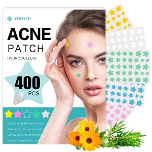400 Pcs Star Pimple Patches, Acne Patches for Face, Hydrocolloid Patch Cover Zit, Invisible Skin Stickers for Blemish Spot Treatment, with Salicylic Acid, Tea Tree & Centella Oil