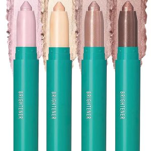 Eyeshadow stick – 4Pcs Eye Brightener Stick – Waterproof Glitter Highlighter Makeup – Shimmer Creamy Long Lasting Eye Shadow Pencils Crayon – Perfect Gifts for Women Girls(1#2#3#4colour)