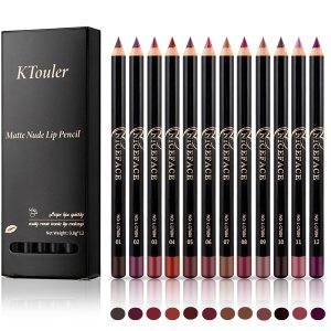12 Pcs Matte Lip Liner Pencil Set, Smooth Waterproof Long-Lasting Fade Resistant Lip Pencil Makeup Gift Set for Women and Girls