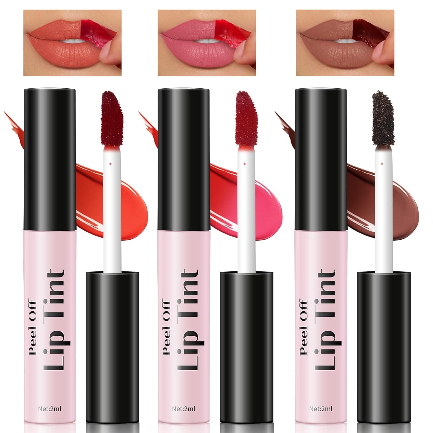 3 Colors Peel Off Lip Stain Set, Tattoo Magic Color Matte Nude Lip Gloss Lip Tint, Long Lasting Waterproof Liquid Lipstick Tinted Makeup, Nonstick Cup Lip Stain for Women Girls(02+03+06) 3 Colors Peel Off Lip Stain Set, Tattoo Magic Color Matte Nude Lip Gloss Lip Tint, Long Lasting Waterproof Liquid Lipstick Tinted Makeup, Nonstick Cup Lip Stain for Women Girls(02+03+06)