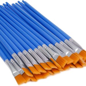 UPINS 60 Pcs Flat Paint Brushes, Small Brush Bulk for Detail Painting