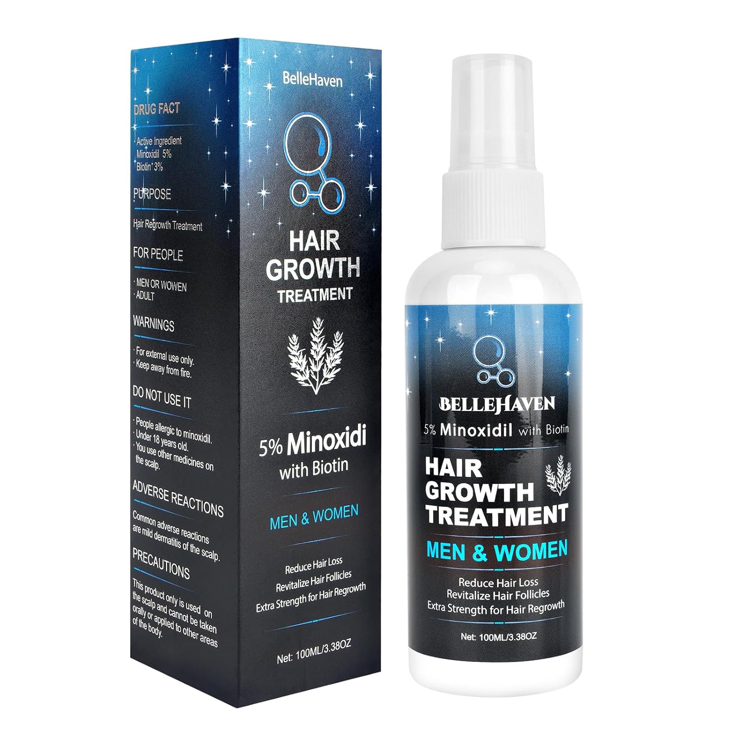 5% Minoxidil for Men Women, 100ML Minoxidil Hair Growth, Hair Regrowth Treatment Spray, Minoxidil Topical Solution Hair Growth Serum Stop Thinning and Loss Hair 2 Month Supply, for Beard, Hair 5% Minoxidil for Men Women, 100ML Minoxidil Hair Growth, Hair Regrowth Treatment Spray, Minoxidil Topical Solution Hair Growth Serum Stop Thinning and Loss Hair 2 Month Supply, for Beard, Hair