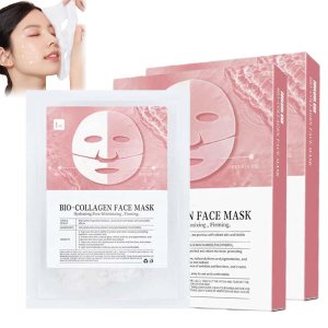 Bio-Collagen Real Deep Mask, Anti Wrinkle Lifting Collagen Face Mask, Hydrating Overnight Hydrogel Mask, Facial Skincare, Pore Minimizing, Elasticity Improvement (28g x 10ea)