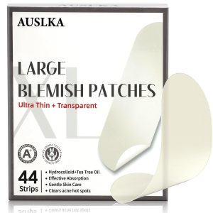 AUSLKA Blemishes Patches – 44 Strips, Hydrocolloid Dots – Large Blemishes Patch – Blemishes Stickers – Zit Breakouts – Suitable for Larger Area Outbreaks