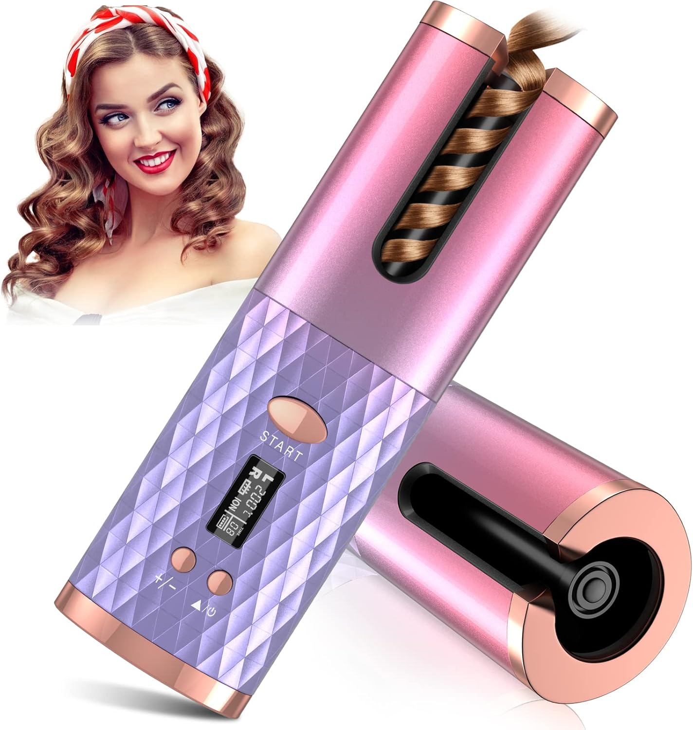 Automatic Curling Iron, Anti-Scald Hair Curler, Rotating Curling Iron 1 Inch Hair Tools, 6 Temps & 11 Timers, Portable Ceramic Barrel Wand Curling Iron, Fast Heating Rechargeable Travel Waver Curler Automatic Curling Iron, Anti-Scald Hair Curler, Rotating Curling Iron 1 Inch Hair Tools, 6 Temps & 11 Timers, Portable Ceramic Barrel Wand Curling Iron, Fast Heating Rechargeable Travel Waver Curler