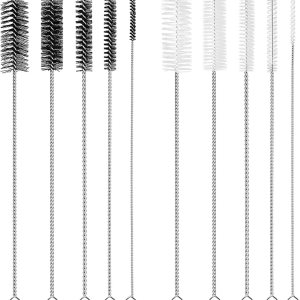 Straw Cleaner Brush Extra Long 12 inch, 10 PCS Straw Cleaner Brush Bristles Diameter (4+8+10+12+16mm) for Cleaning Straws, Pipe, Sippy Cup and Bottle