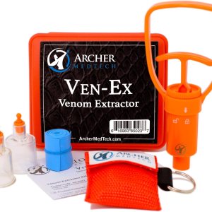 Ven-Ex Snake Bite Kit, Bee Sting Kit, Venom Extractor Suction Pump, Bite and Sting First Aid for Hiking, Backpacking and Camping. Includes Bonus CPR face Shield by Archer MedTech.