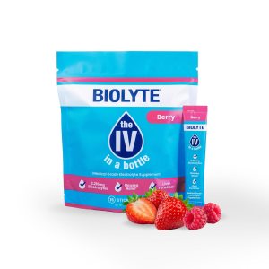 BIOLYTE Electrolyte Powder Packets – IV in a Bottle Single-Serving Electrolyte Powder for Rapid Hydration – Berry, 16-Pack
