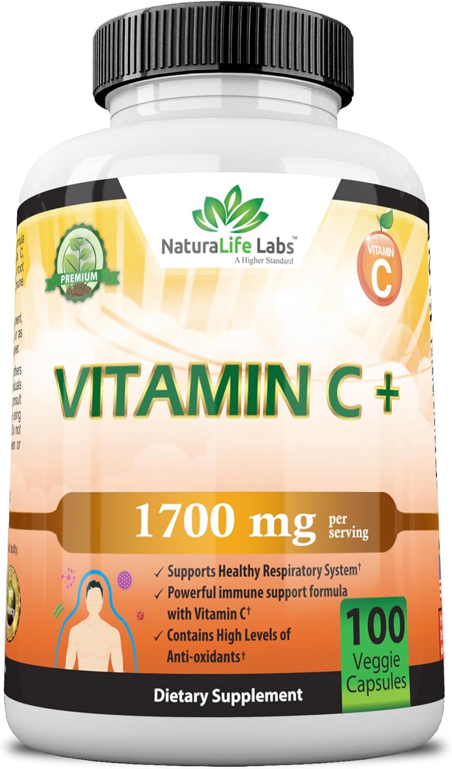 Vitamin C 1,700 MG with Vitamin D3, Zinc, Elderberry, Ginger root – Maximum Strength Multi System Immune Support- 100 veggie Capsules Vitamin C 1,700 MG with Vitamin D3, Zinc, Elderberry, Ginger root – Maximum Strength Multi System Immune Support- 100 veggie Capsules