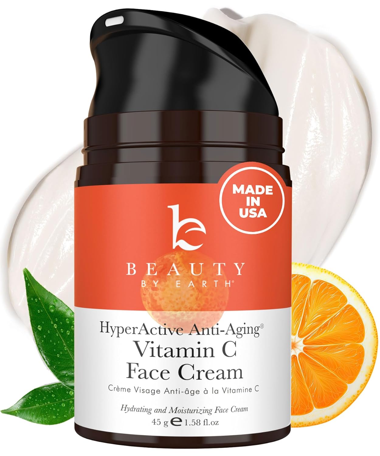 Beauty by Earth Hyperactive Anti Aging Vitamin C Face Cream – Made in USA with Natural & Organic Ingredients, Face Moisturizer for Women & Men, Day & Night Cream, Anti Wrinkle Face Skin Lotion Beauty by Earth Hyperactive Anti Aging Vitamin C Face Cream – Made in USA with Natural & Organic Ingredients, Face Moisturizer for Women & Men, Day & Night Cream, Anti Wrinkle Face Skin Lotion