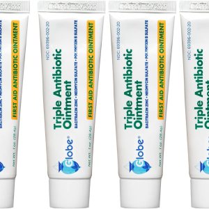 (4 Pack) Globe Triple Antibiotic First Aid Ointment, 1 oz, First Aid Antibiotic Ointment, 24-Hour Infection Protection, Wound Care Treatment for Minor Scrapes, Burns and Cuts