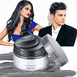 Temporary Black Hair Color Wax, Washable Hair Color Dye for Men Women, 4.23 Ounces Hair Styling Clay for Crazy Hair Cosplay Party, Makeup Kit Gifts for 8-10-12+ Years Old Girls Kids, Men Women