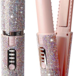 Portable Cordless Hair Straightener, Mini Cordless Flat Iron for Fine Soft Short Hair, Travel Rechargeable Hair Straightener, 4800mAh Battery