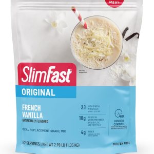 SlimFast Meal Replacement Powder, Original French Vanilla, Shake Mix, 10g of Protein, 52 Servings