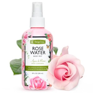De La Cruz Rose Water Body Mist – Rosewater Spray for Face, Skin and Hair 8 fl oz (1 Bottles)