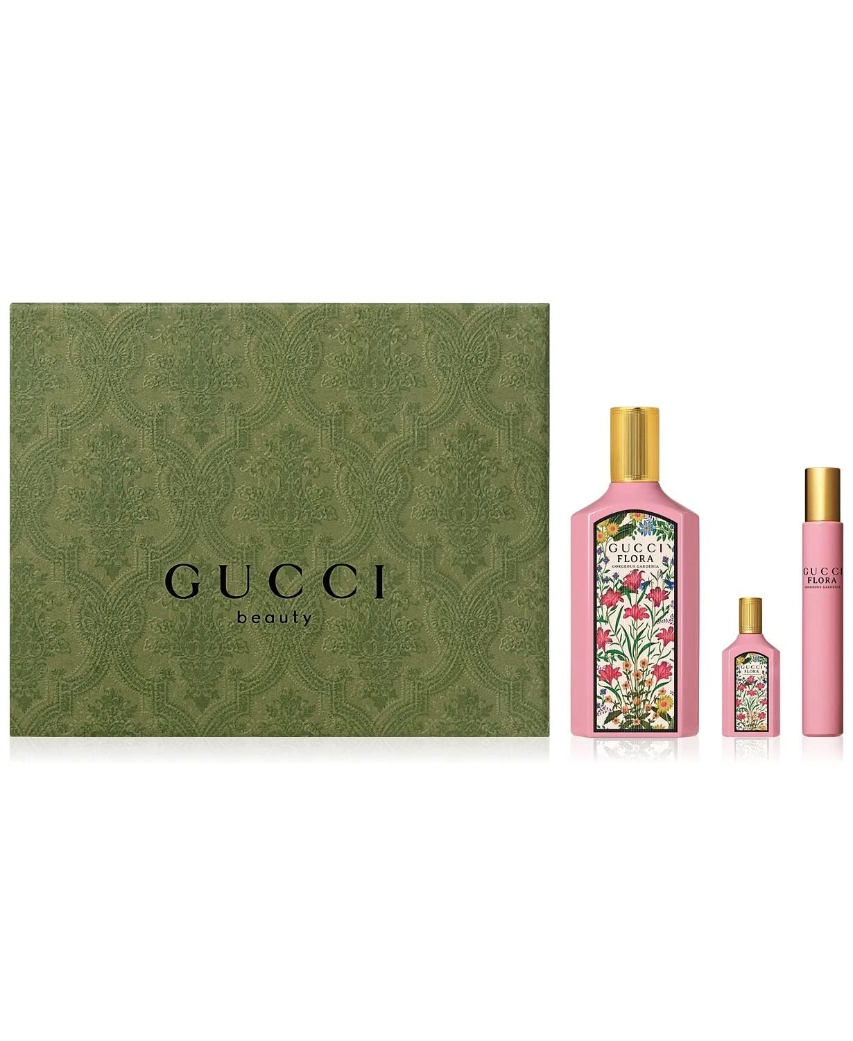 Gucci Flora Gorgeous Gardenia 3 Piece Set Eau de Parfum for Women (3.3 fl. oz + 0.33 fl. oz. + 0.17 fl. oz.) Gucci Flora Gorgeous Gardenia 3 Piece Set Eau de Parfum for Women (3.3 fl. oz + 0.33 fl. oz. + 0.17 fl. oz.)