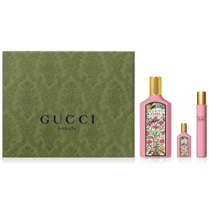 Gucci Flora Gorgeous Gardenia 3 Piece Set Eau de Parfum for Women (3.3 fl. oz + 0.33 fl. oz. + 0.17 fl. oz.)