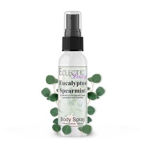 Eclectic Lady Eucalyptus Spearmint Moisturizing Body Spray Original Strength Spear Mint Fragrances, Handcrafted in USA, Paraben-Free, Phthalate-Free Fragrance (2 oz)