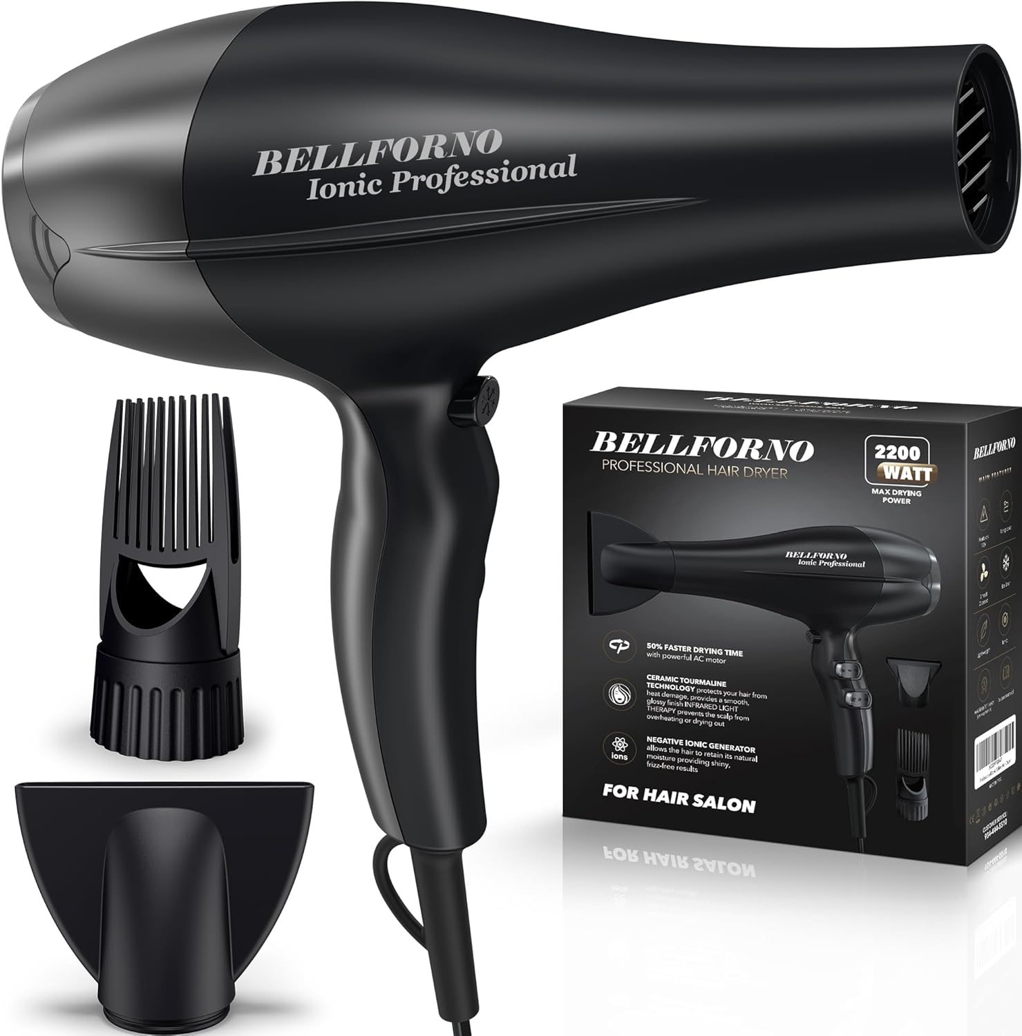 Fast-Dry 2200W Negative Ionic Ceramic Hair Dryer Tourmaline Technology – Lightweight & Quiet Professional Salon Blow Dryer with ADC Motor – hairdryer Fast-Dry 2200W Negative Ionic Ceramic Hair Dryer Tourmaline Technology – Lightweight & Quiet Professional Salon Blow Dryer with ADC Motor – hairdryer