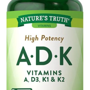 Nature’s Truth Vitamin ADK Supplement | 60 Softgels | High Potency of Vitamin A, D3, K1 & K2 | Non-GMO & Gluten Free Supplement