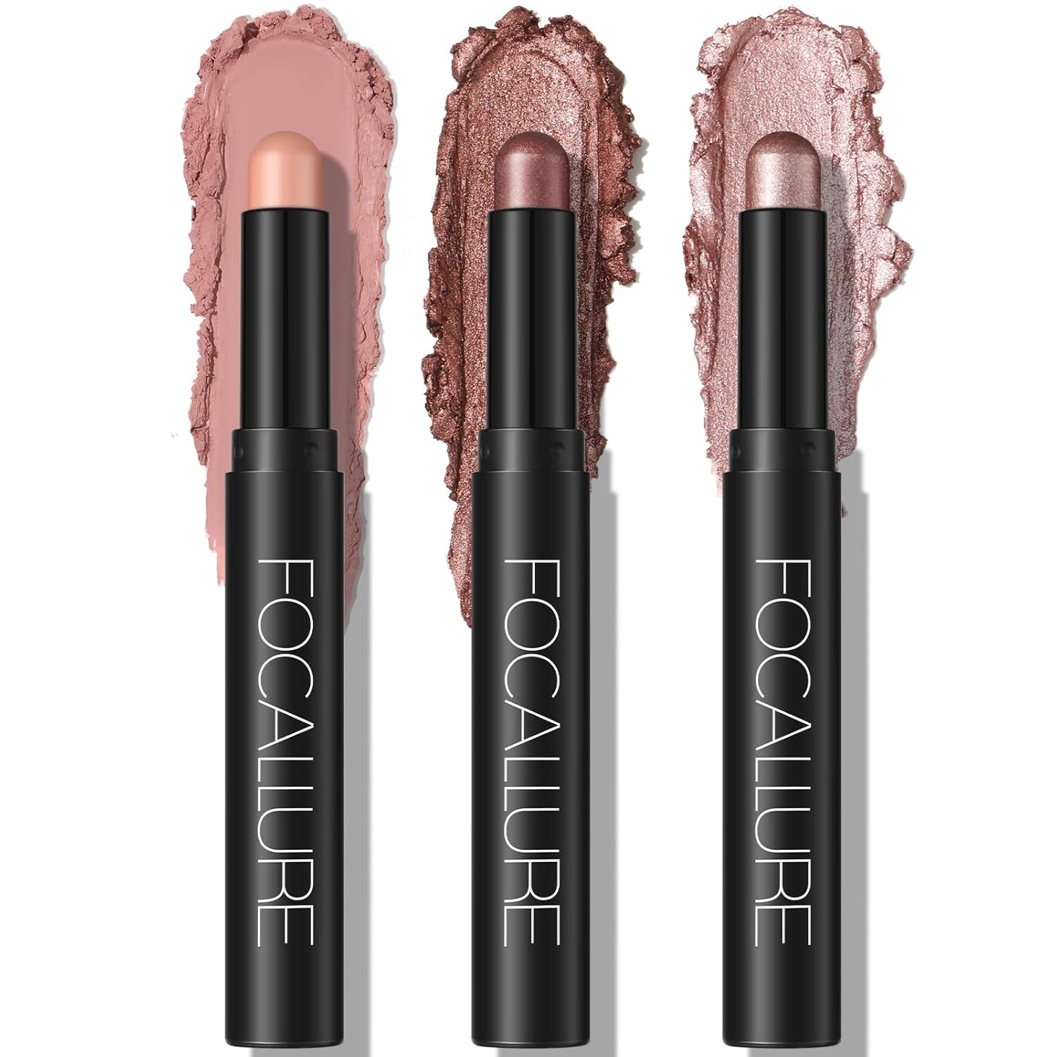 FOCALLURE 3PCS Cream Eyeshadow Stick Sets,Matte and Shimmer Eye Brightener, Light to Dark Pink Pencil,Long Lasting Eye Shadow Highlighter Makeup,Rose Hangover FOCALLURE 3PCS Cream Eyeshadow Stick Sets,Matte and Shimmer Eye Brightener, Light to Dark Pink Pencil,Long Lasting Eye Shadow Highlighter Makeup,Rose Hangover