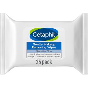 Cetaphil Gentle Makeup Removing Face Wipes, Daily Cleansing Facial Towelettes Gently Remove Makeup, Fragrance and Alcohol Free, 25 Count