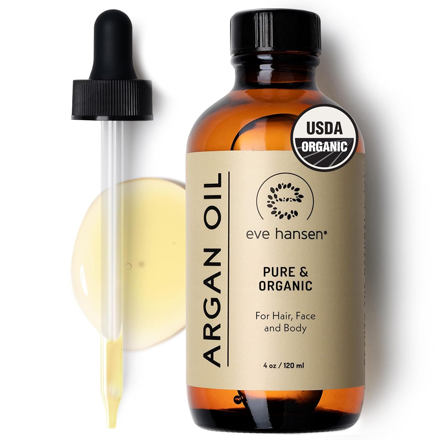 Eve Hansen Argan Oil (4oz), Pure Carrier Oil for Hair, Skin and Nails, Deep Hydrator, Anti-Age, Sulfate, Paraben, Phthalate Free Eve Hansen Argan Oil (4oz), Pure Carrier Oil for Hair, Skin and Nails, Deep Hydrator, Anti-Age, Sulfate, Paraben, Phthalate Free
