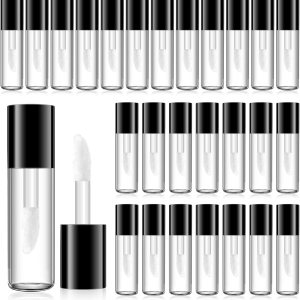 26 Pcs Empty Lip Gloss Container with Wand 1.2 ml Clear Mini Lip Gloss Tube Empty Lip Balm Bottles Plastic Clear Lipstick Tubes Refillable Transparent Lipstick Containers for Women
