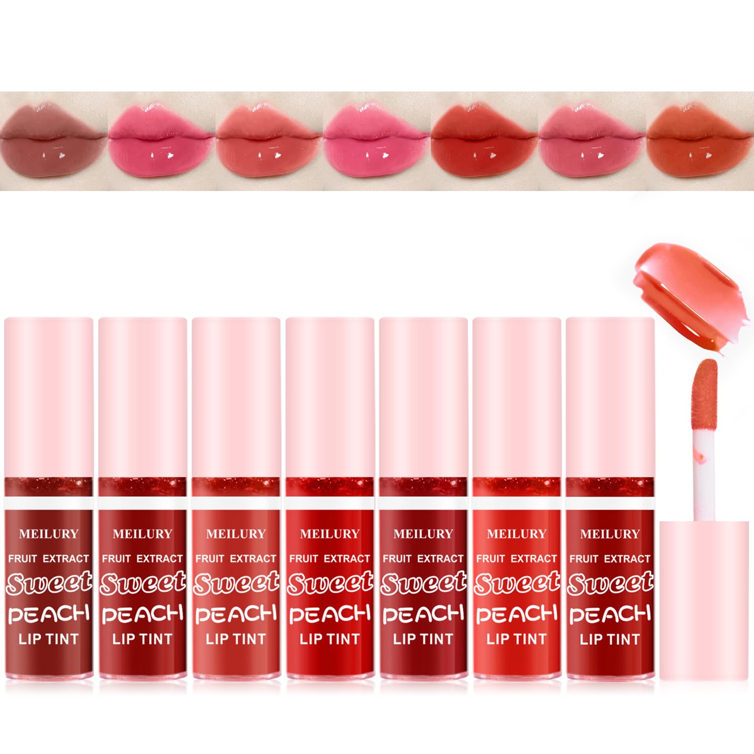 7 Colors Lip Tint Stain Set, Moisturizing Lip Stain, Korean Matte Lip Gloss Mini Liquid Lipstick, Non- Stick Cup & Long Lasting Waterproof, Multi-use Lip Cheek Tint (Peach) 7 Colors Lip Tint Stain Set, Moisturizing Lip Stain, Korean Matte Lip Gloss Mini Liquid Lipstick, Non- Stick Cup & Long Lasting Waterproof, Multi-use Lip Cheek Tint (Peach)
