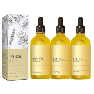 180 ML Eelhoe Veganic Natural Hair Growth Oil, Carvenchi Natural Hair Growth Oil, Hair Rosemary Oil for Dry Damaged Hair and Growth Thin Hair. (3 Pcs)