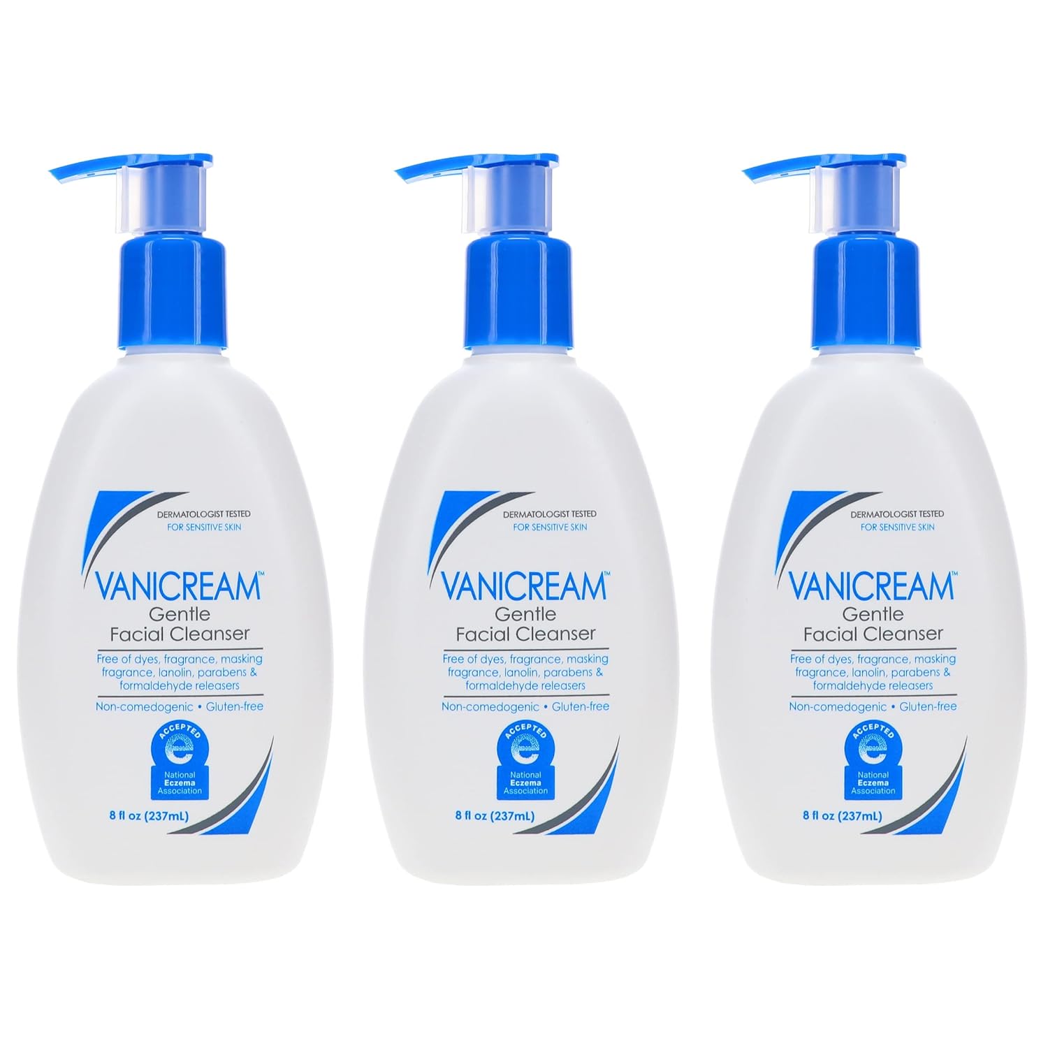Vanicream Gentle Facial Cleanser for Sensitive Skin, 8 Oz (Pack of 3), Unscented, 24 Fl Oz Vanicream Gentle Facial Cleanser for Sensitive Skin, 8 Oz (Pack of 3), Unscented, 24 Fl Oz