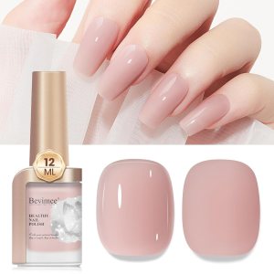 Fast Drying Nail Polish 12ML Air Quick Dry, Sheer Nude Regular Color Nail Polish Holographic High Coverage Nail Lacquer Water Based Natural Nail Art No Required UV LED