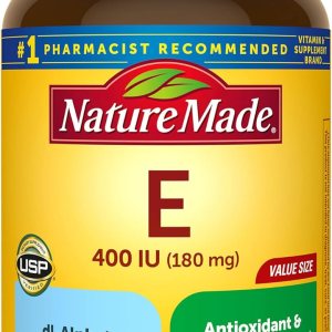 Nature Made Vitamin E 180 mg (400 IU) dl-Alpha, Dietary Supplement for Antioxidant Support, 300 Softgels, 300 Day Supply