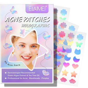 84 Pack Cute Star Shape Acne Patches, Colorful Hydrocolloid Pimple Patches, Cute Zit Patches for Face Healing Sticker, Cover and Reduce Blemishes & Spots
