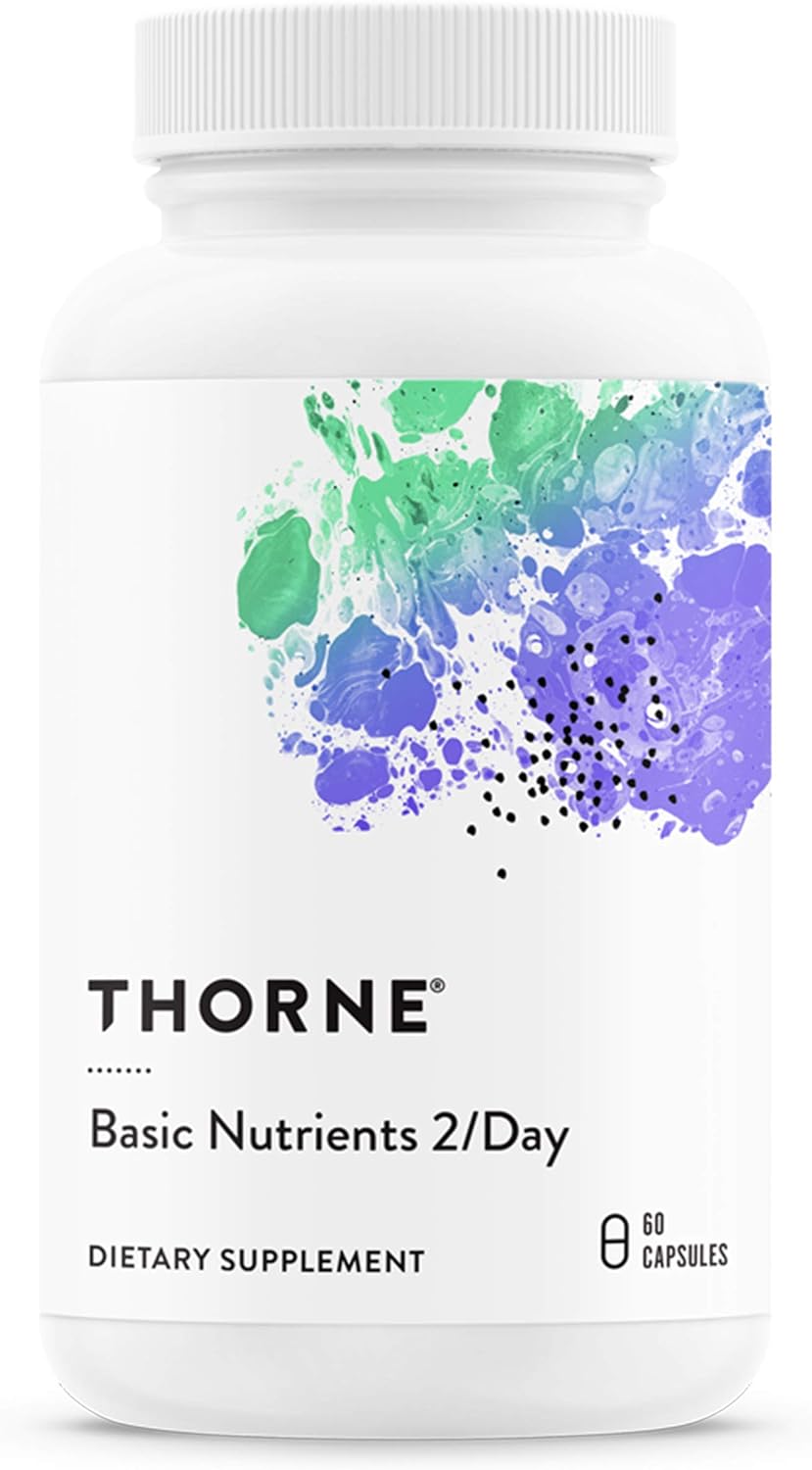 THORNE Basic Nutrients 2/Day – Comprehensive Daily Multivitamin with Optimal Bioavailability – Vitamin and Mineral Formula – Gluten-Free, Dairy-Free, Soy-Free – 60 Capsules – 30 Servings THORNE Basic Nutrients 2/Day – Comprehensive Daily Multivitamin with Optimal Bioavailability – Vitamin and Mineral Formula – Gluten-Free, Dairy-Free, Soy-Free – 60 Capsules – 30 Servings