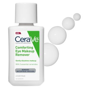 CeraVe Eye Makeup Remover with Hyaluronic Acid and Ceramides |Waterproof, Non-Comedogenic, Fragrance Free, Non-Greasy & Ophthalmologist Tested | 4 Ounces