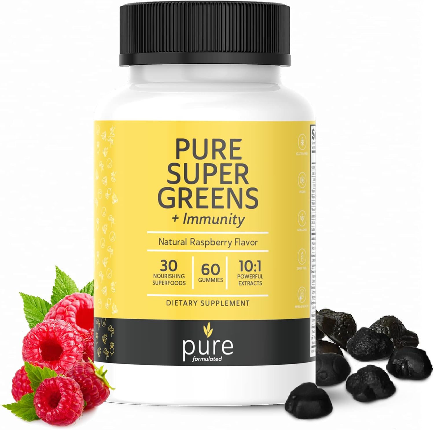 Super Greens Multivitamin Gummies for Men & Women – Adult Immune Support Gummies – 30 Superfoods Vegan Supplements – Natural Raspberry Flavor (60 Count) Super Greens Multivitamin Gummies for Men & Women – Adult Immune Support Gummies – 30 Superfoods Vegan Supplements – Natural Raspberry Flavor (60 Count)