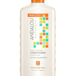 Andalou Naturals Conditioner Ounce, 1 Pack, Moisture Rich Argan Oil and Shea, 11.5 Fl Oz