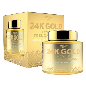 AZURE 24K Gold Metallic Sparkling Peel Off Face Mask – Lifting, Illuminating & Revitalizing | Removes Blackheads, Dirt & Oils | Reduces Wrinkles & Fine Lines | Made in Korea – 150 mL / 5.07 Fl Oz