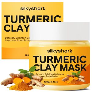 Turmeric Clay Mask (4.23 Oz), Vitamin C Clay Mask with Turmeric, Turmeric Face Mask with Kaolin Clay & Turmeric for Deep Clean, Dull Skin, Skincare Mask for Controlling Oil & Refining Pores