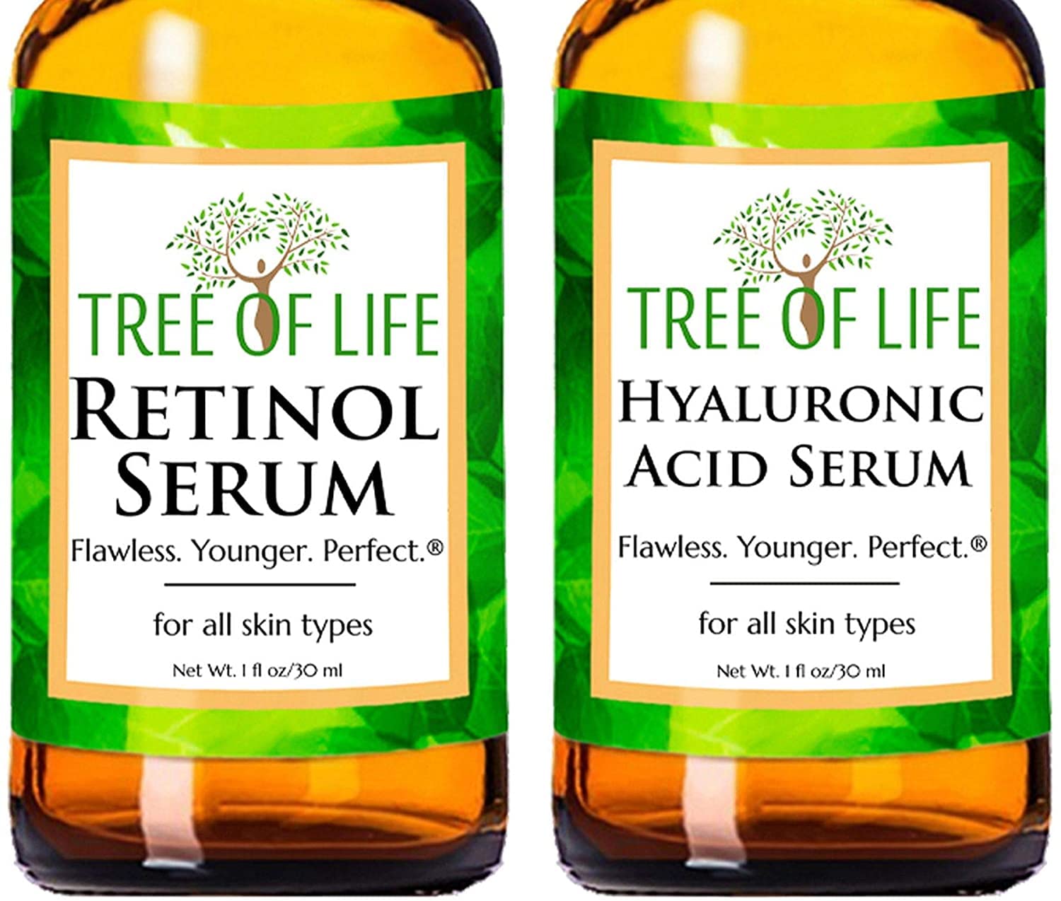 Tree of Life Vitamin C and Hyaluronic Acid Facial Serum Duo, Smoothing and Renewing, Dermatologist-Tested – 2- Skin Care Set Tree of Life Vitamin C and Hyaluronic Acid Facial Serum Duo, Smoothing and Renewing, Dermatologist-Tested – 2- Skin Care Set