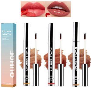 3PCS Lip Liner,Peel Off Lip Liner Tattoo, Peel Off Lip Stain, Long Lasting Lip Stain Peel Off, Infused with Hyaluronic Acid & Vitamin E, Makeup Gift for Women