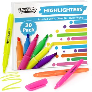 30 Count Highlighters, Chisel Tip Dry-Quickly Highlighter Markers, Highlighters Assorted Colors for Adult Kids, Office Classroom Must Have, School Supplies for Teachers
