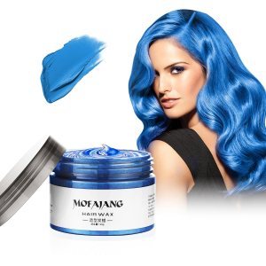 Temporary Hair Color Wax 4.23 oz-Instant Hairstyle Cream Hair Pomades Hairstyle Wax for Party Cosplay Easy Cleaning(1, Blue)
