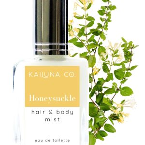 Honeysuckle Natural Hair & Body Mist Spray, Pure Essential and Fragrance Oils, Alcohol-Free, Handmade in California, 0.5Fl Oz