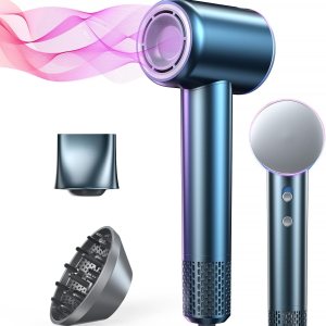 iDOO Hair Dryer with Diffuser for Women, 1600W Blow Dryer for Curly Hair with 110,000 RPM High-speed & 200 Million Neg Ions, Travel Hairdryer Blowdryer, Secadora de Pelo Para Mujer, Secador de Pelo