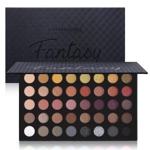Professional Neutral Eyeshadow Makeup Palette, 40 Pigmented Matte Shimmer Warm Eye Shadows, Naked Nudes Rose Gold Smoky Brown Pressed Powder Pallet Make Up Kit